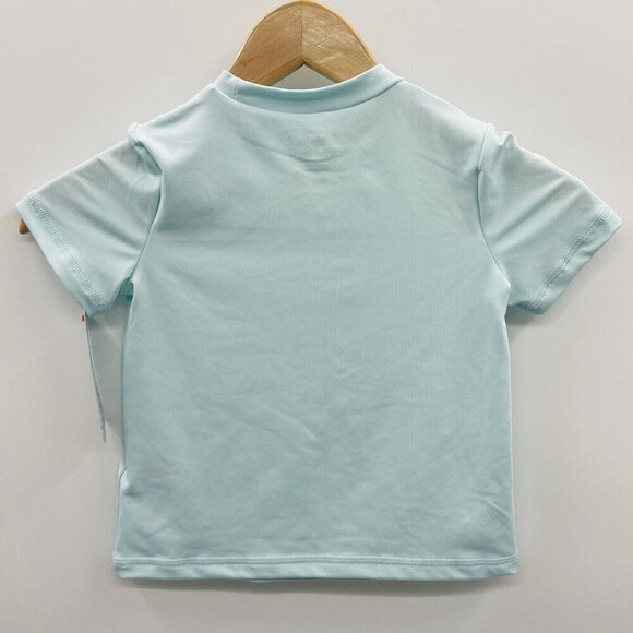 Cat & Jack Youth Girls XS 4/5 Shapes Rash Guard Swimsuit Top in Turquoise 2401 - Picture 3 of 5